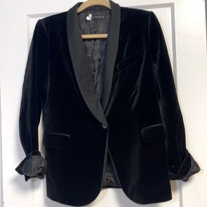 Zara black velvet tuxedo blazer - Size L